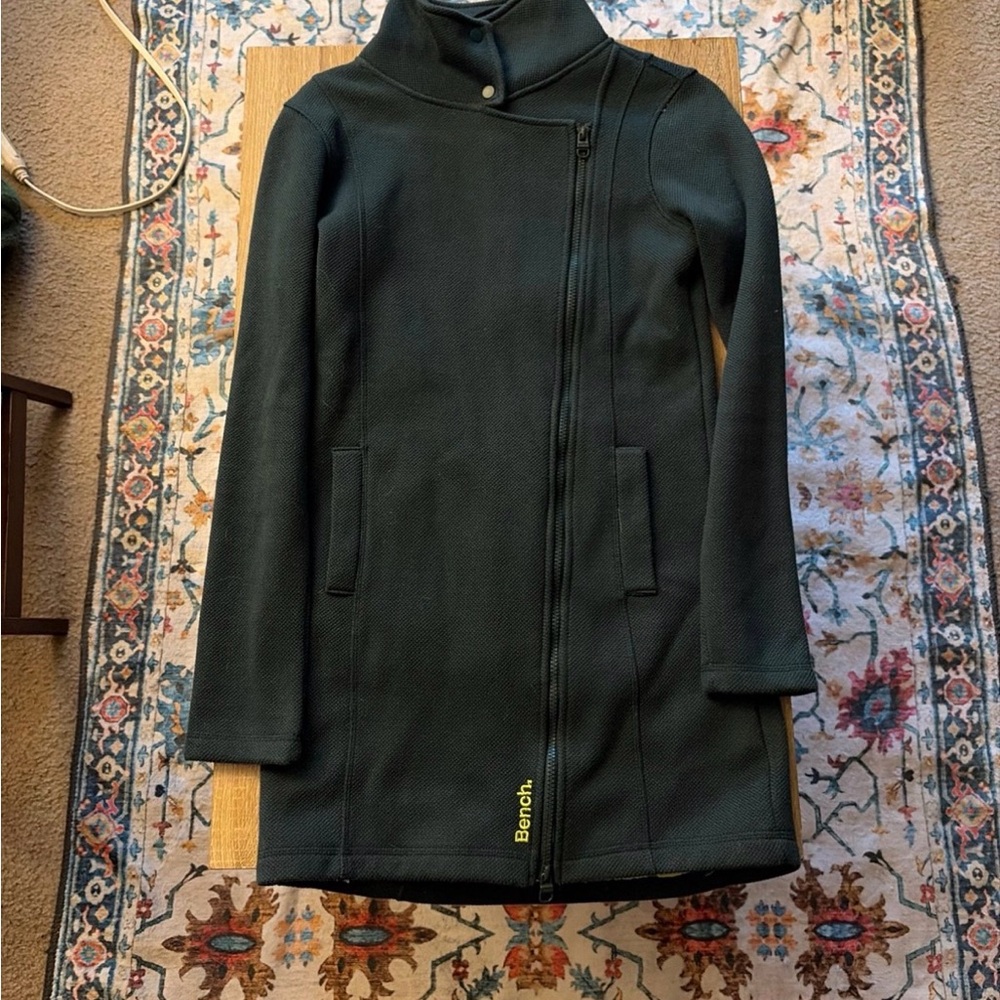 Bench Women's GreenLong Coat with Asymmetric Zip